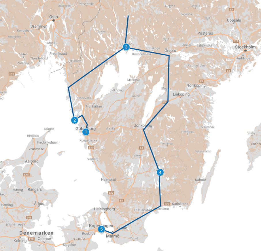 Route rondreis Zweden